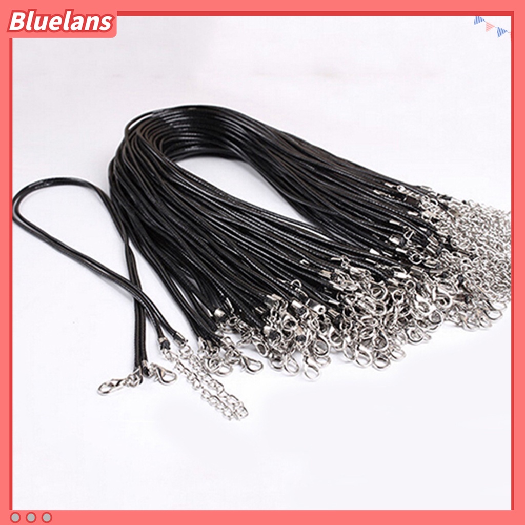 Bluelans 10Pcs / Set Kalung Choker Adjustable Bahan Kulit Imitasi Warna Hitam Untuk Pesta