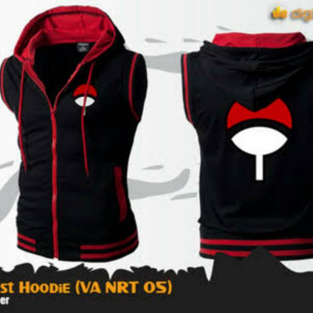 jaket anime rompi uchiha hitam