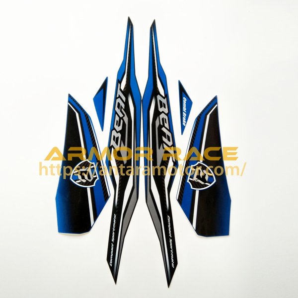 Striping Lis Stiker Honda Beat Fi Cbs Iss 2019 Biru Hitam Original