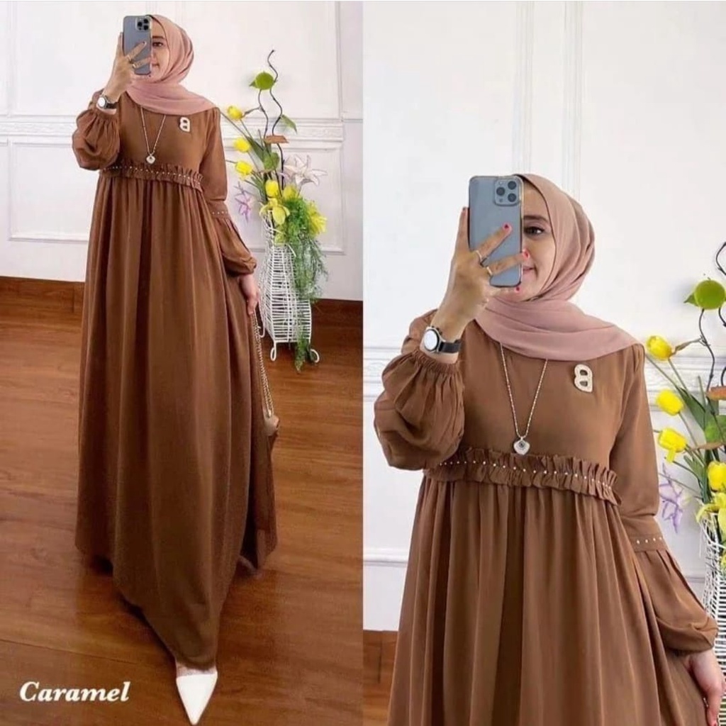 Baju gamis putih lebaran terbaru 2026 SAFIRA DRESS terlaris dan Fashionable gamis mewah elegan dan  