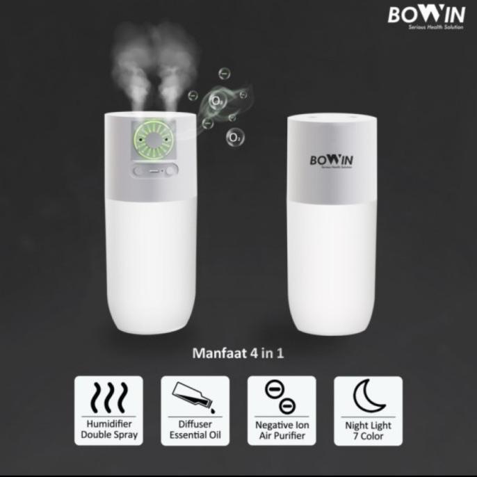 BOWIN oxy h2o 4in1 ( humidifier , purifier , diffuser , lampu tidur ) ready