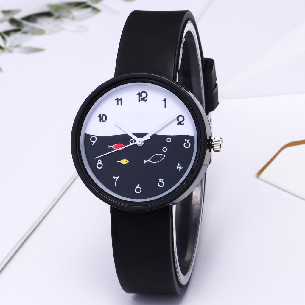 ✅ COD KUMA Jam Tangan Quartz Analog Korea Strap Silikon Warna Permen Wanita/ Jam Tangan Motif Kartun