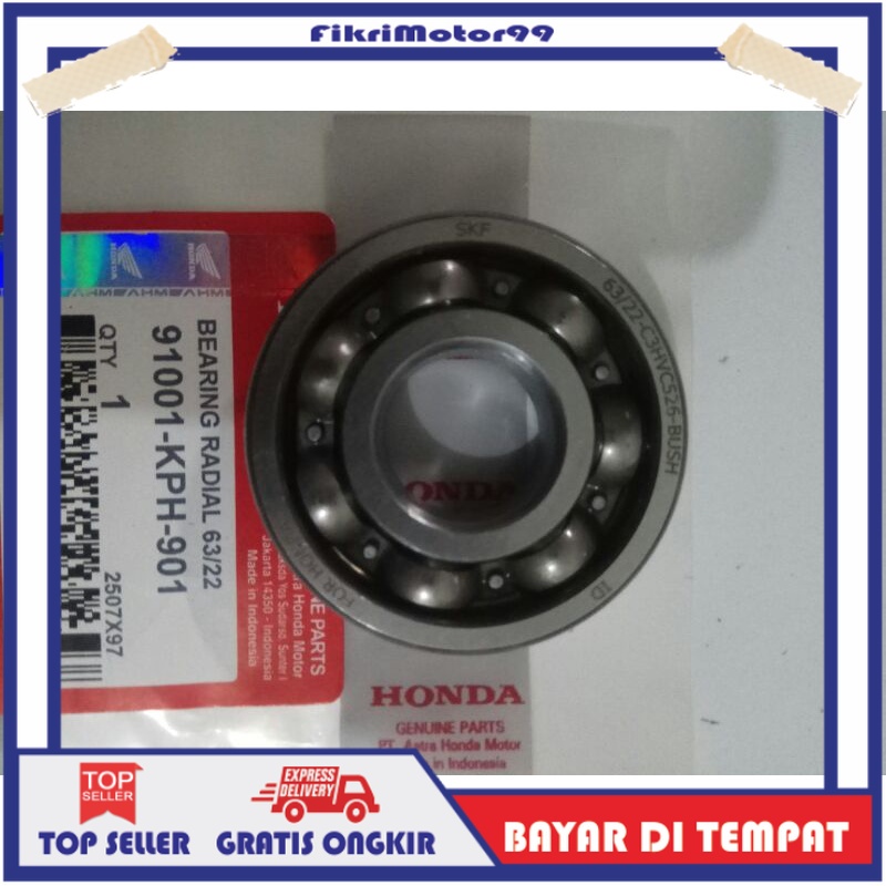 Bearing Radial 63/22 As Kruk Honda Kode 91001-KPH-901 Cocok Untuk Motor Yamaha Suzuki