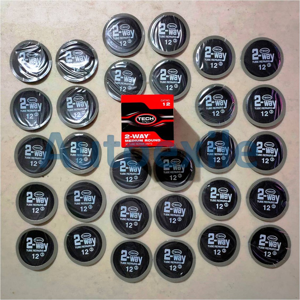 Tech CAT12 Tube Repair 2Way Medium Round 60mm Koyok Tambal Ban Dalam Tempel Tip Top Tanpa Masak