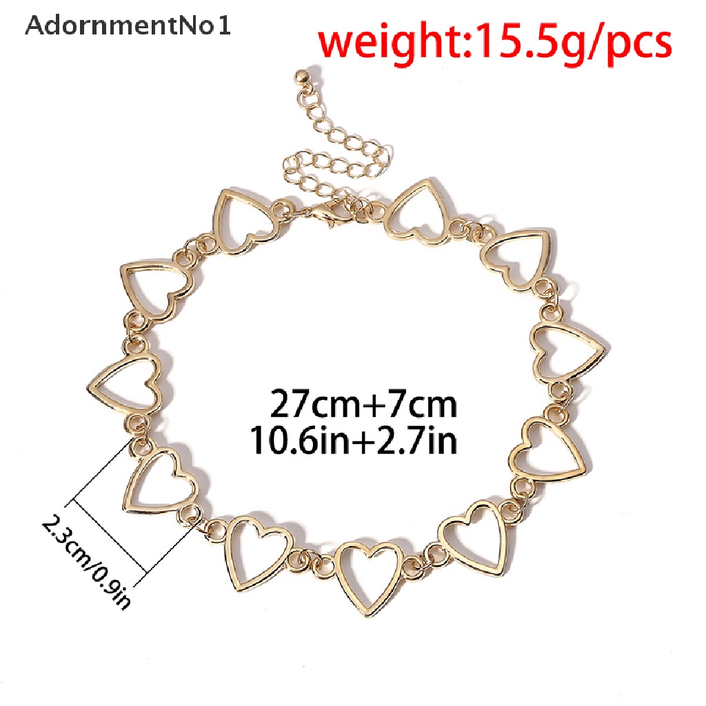 (AdornmentNo1) Kalung Choker Rantai Pendan Hati Hollow Gaya Punk