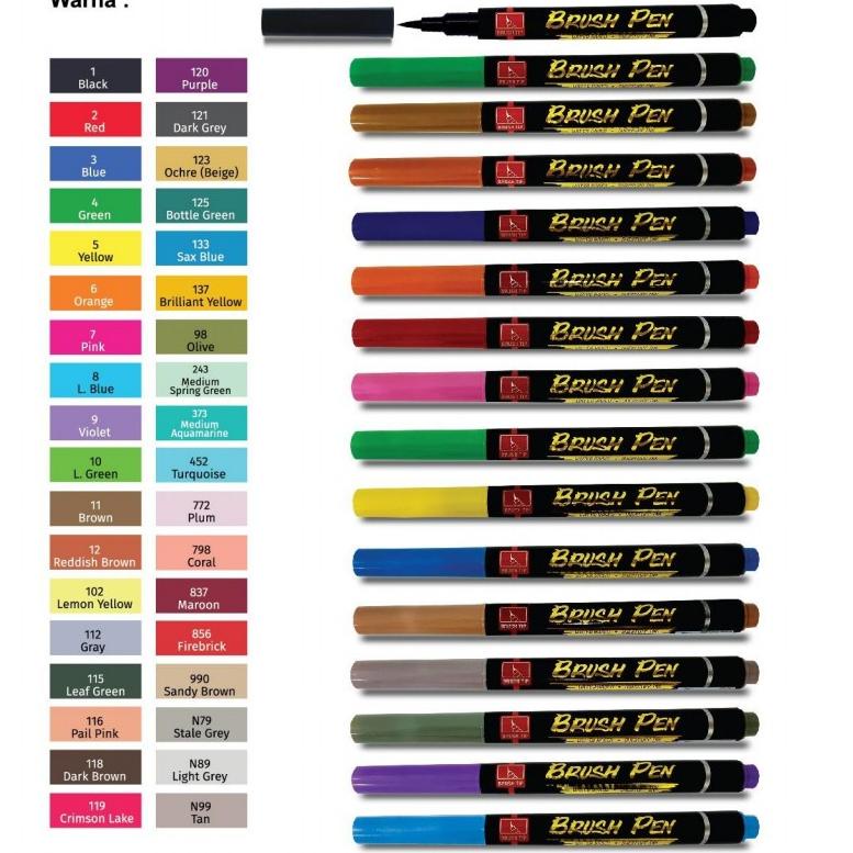 

unu Snowman Brushpen Set 36 Brush Pen Lettering Calligraphy Marker Pena Warna Myarts rcnc154