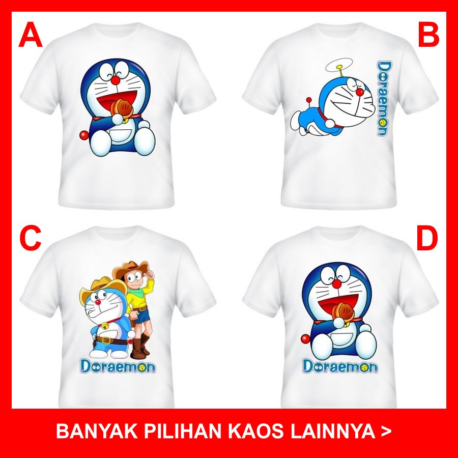 Baju Kaos Doraemon Distro - Cowok Cewek Anak
