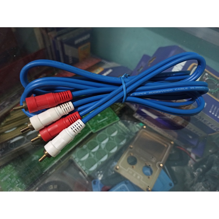 KABEL RCA 2 JALUR AUDIO MOBIL 2METER TEBAL KUAT BERKUALITAS