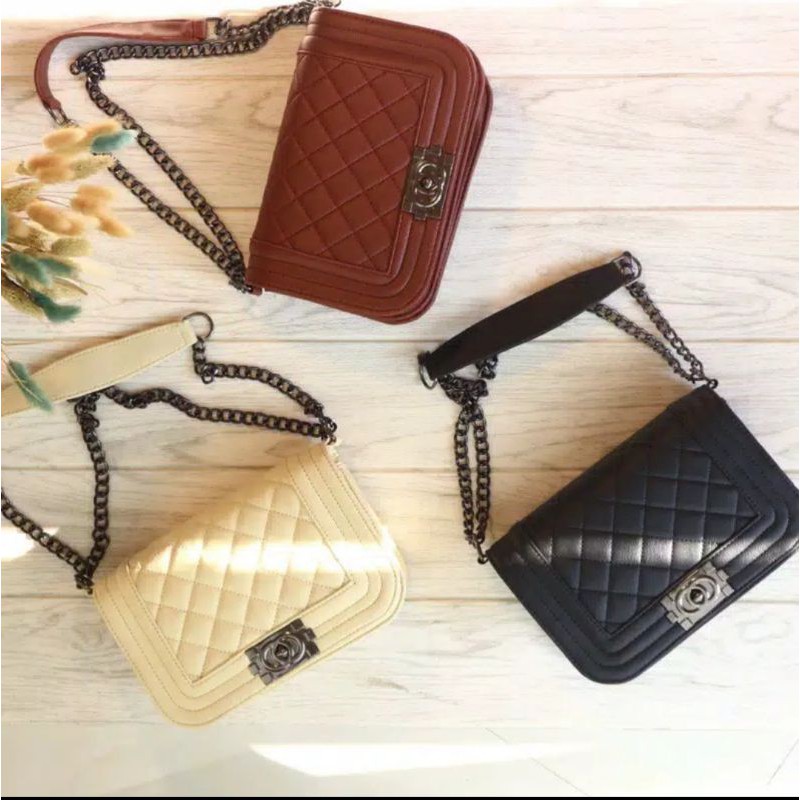 Tas wanita tali rantai kombinasi/Tas Fashion Wanita Duplikat Tas Impor /Tas Rantai Cenel Buoy