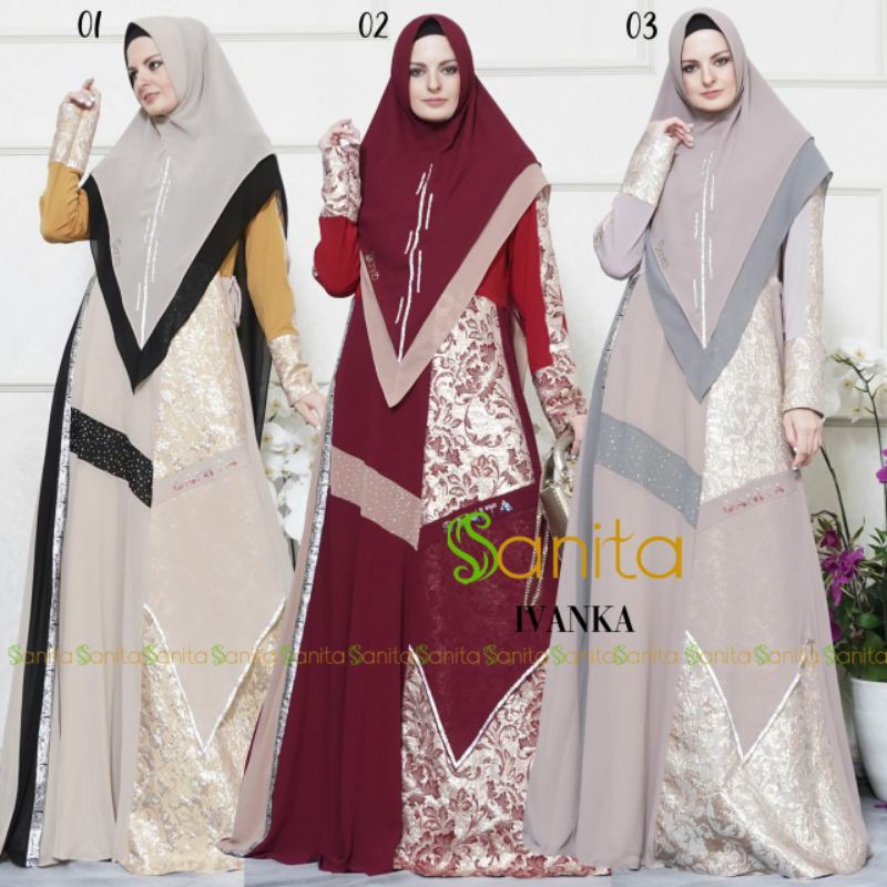 NEW COLECTION IVANKA SYARI BY SANITA Hijab Syar'i Set Orginial Bestseller Best Seller Termurah