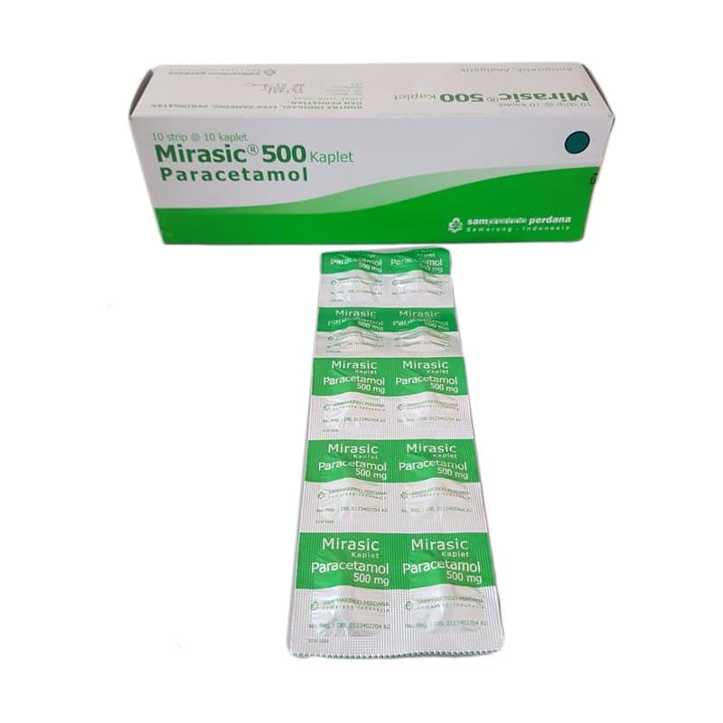 Mirasic Kaplet Parasetamol 500mg Strip ORIGINAL-BPOM