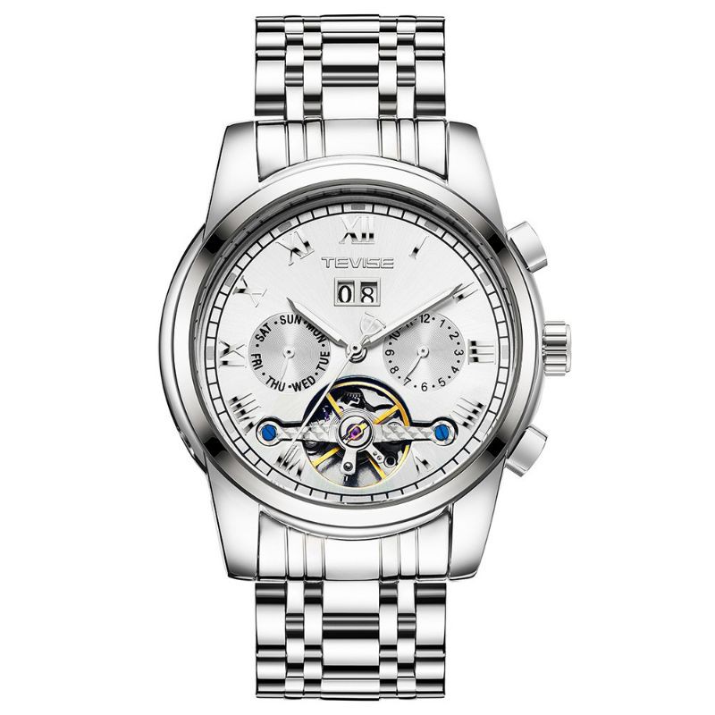 TEVISE 9005 Jam Tangan Mekanik Otomatis Dial Skeleton Strap Stainless