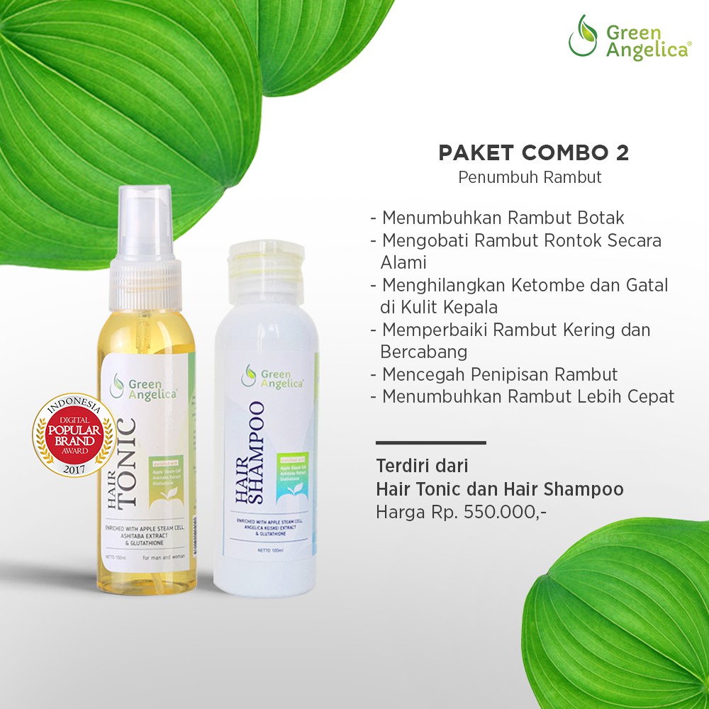 green angelica combo2 perawatan rambut rontok dan tipis BER BPOM AMAN