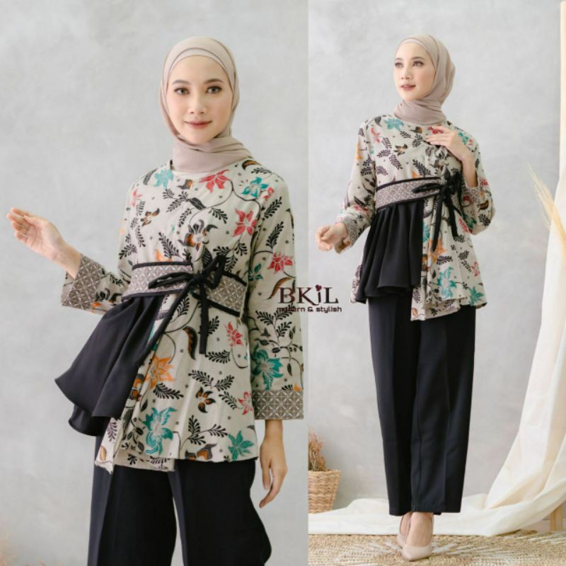Maura Couple - Sania Ruffle Batik Couple ori Ndoro jowi DNT Garansi Termurah Shopee - Couple Aulia-AYUNDA HITAM