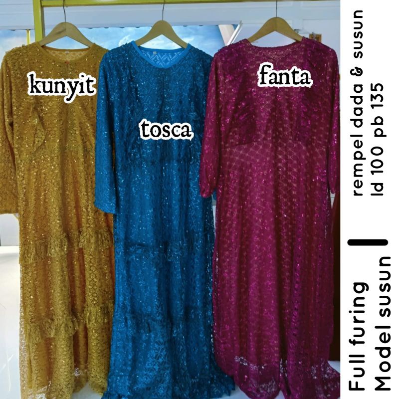 [BISA COD] GAMIS BROKAT FULL furing polos | rempel | susun [Best Seller]