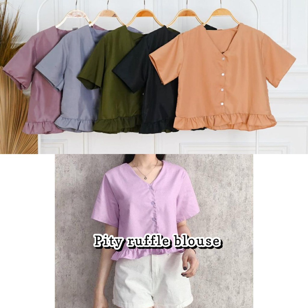 Pitty Ruffle Blouse | Blouse Wanita Terbaru