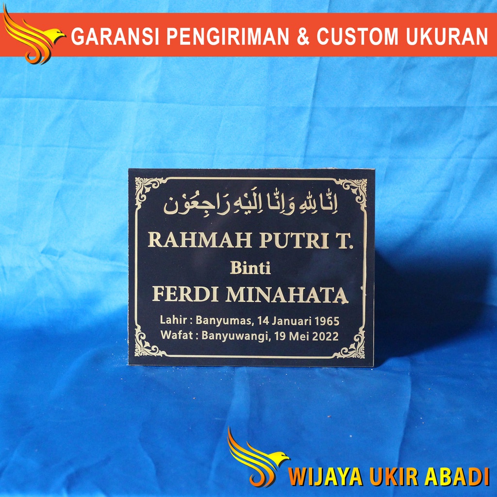 Nama Batu Nisan Makam Ukiran Granit Hitam Maesan Nissan Kuburan L49