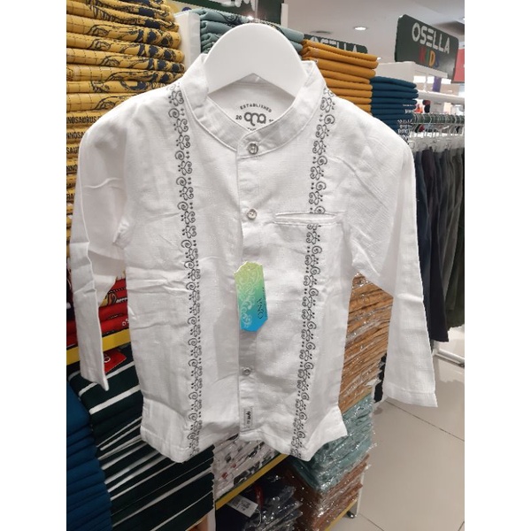 Qna Baju Kemeja Anak Laki- Laki Koko Putih Panjang 1-4th Original