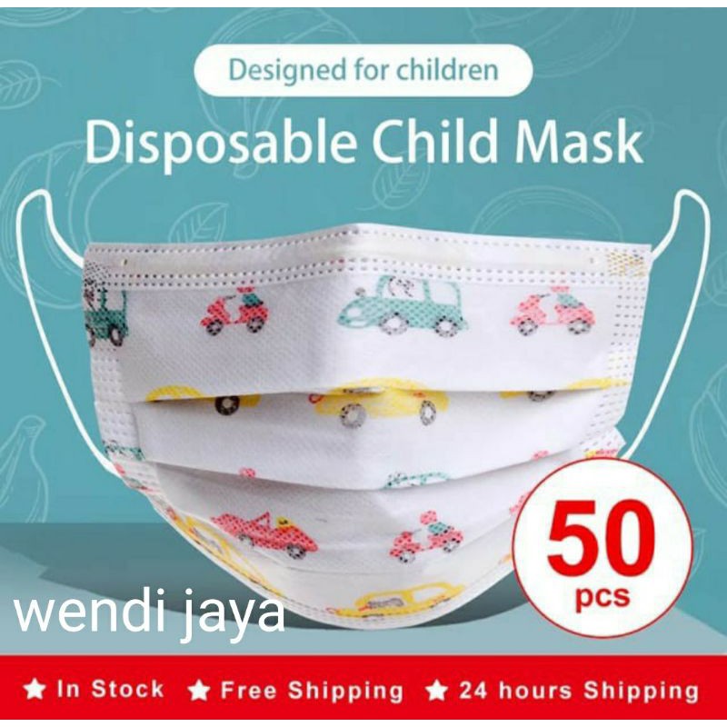 MASKER ANAK 3 PLY 50PCS