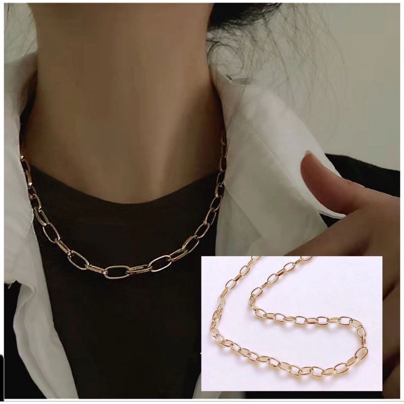 Kalung Titanium asli rosegold Premium Quality anti karat anti alergi Kalung standar steel ori