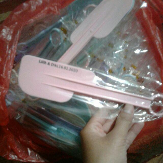 Souvenir Murah Solet /spatula /polesan Isi 100 Pcs Gratis Sablon Nama