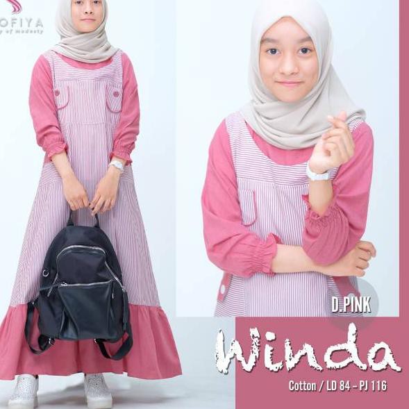 YL0645 Winda Teen Baju Gamis Maxy ABG Remaja Putri Cewek Anak Bahan Katun LD 84 cm Panjang 116 cm >>