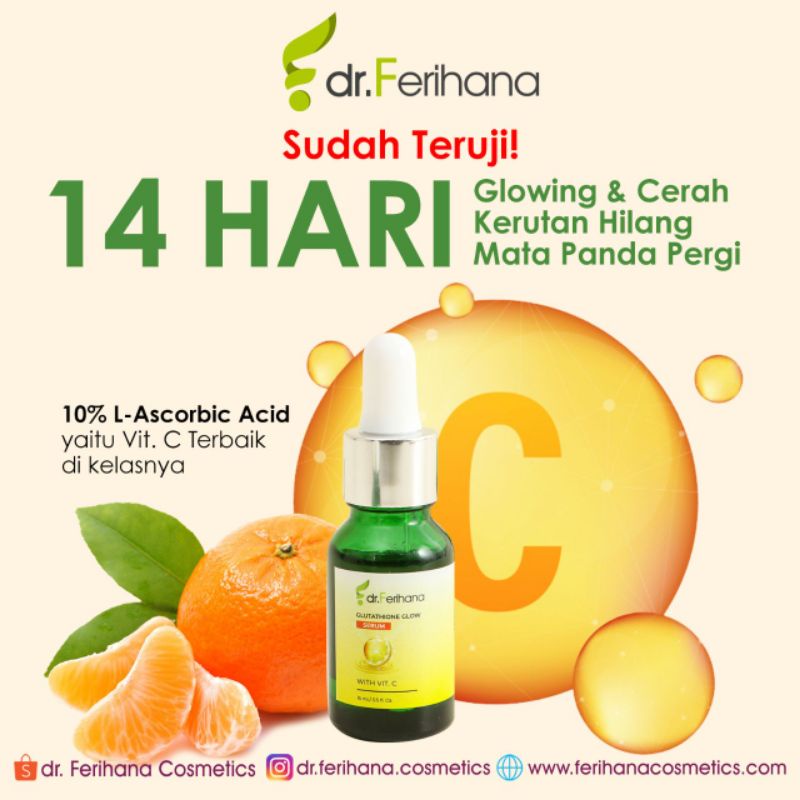 Dr. Ferihana Gluthatione Glow Vit C Menghilangkan Bekas Jerawat Wajah Tampak Cerah Bersinar Skincare Kecantikan BPOM