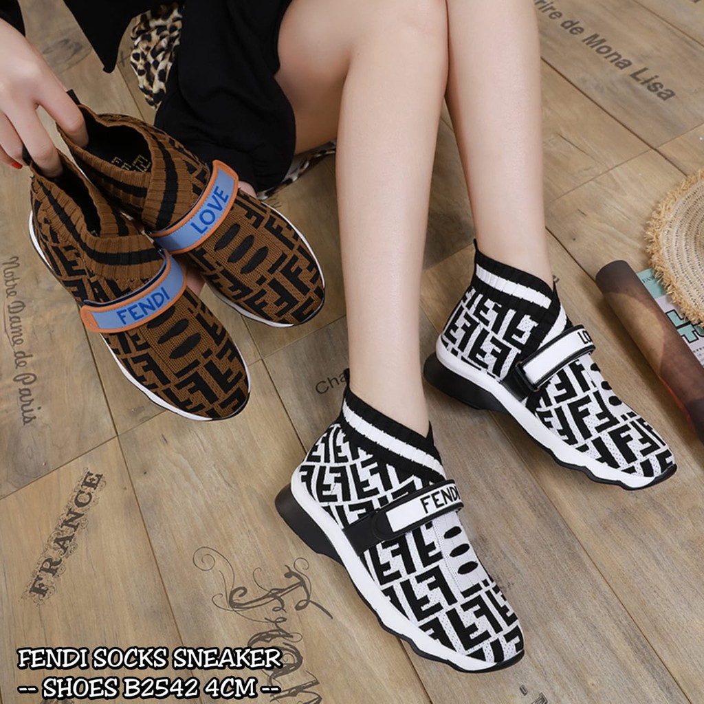 SEPATU WANITA-SEPATU IMPORT- FENDI SOCKS SNEAKER SHOES B2542