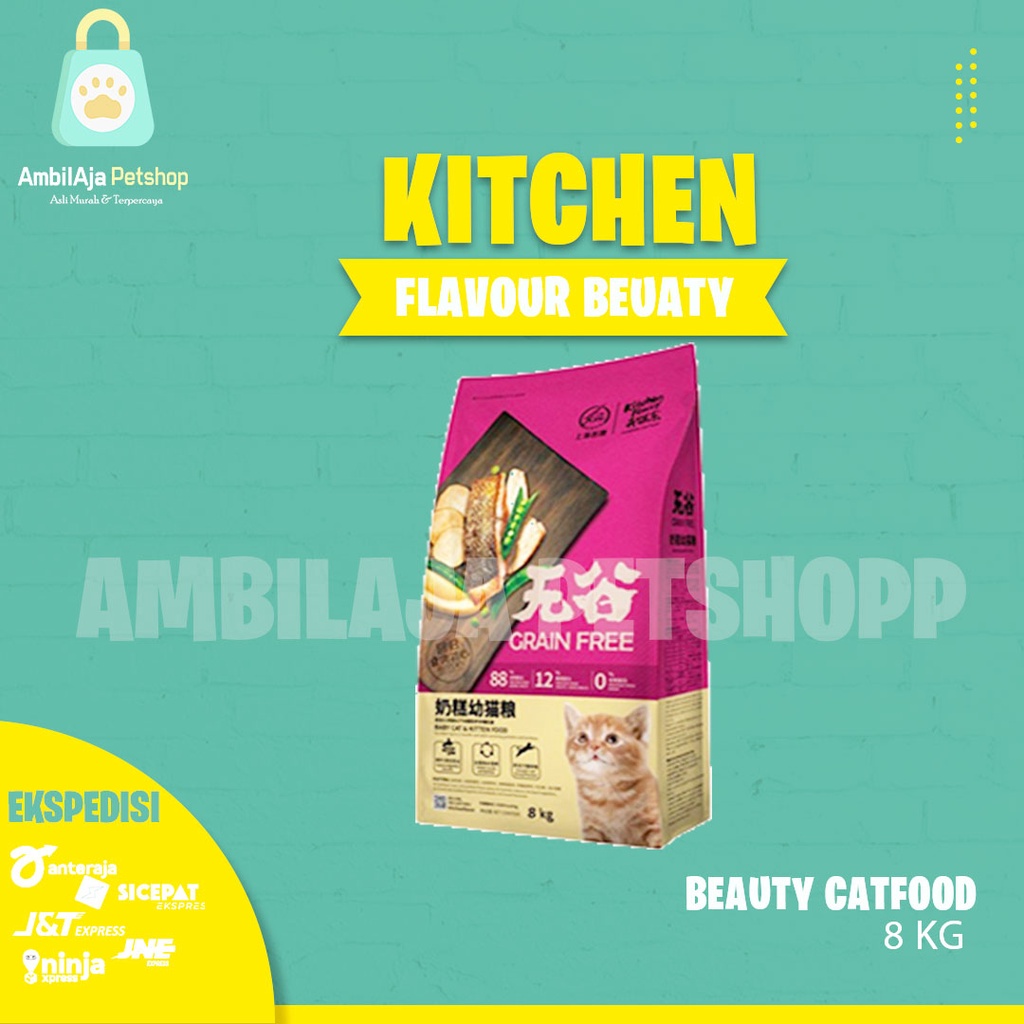 Makaan kucing kering KITCHEN FLAVOR Beauty For All Live Stage Cat 8kg ( Gosend Grab)