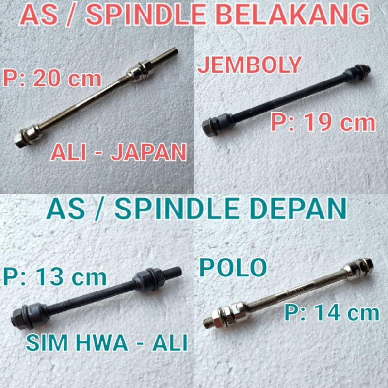 AS / SPINDLE Roda DEPAN atau BELAKANG Sepeda MTB Minion Lipat BMX CTB