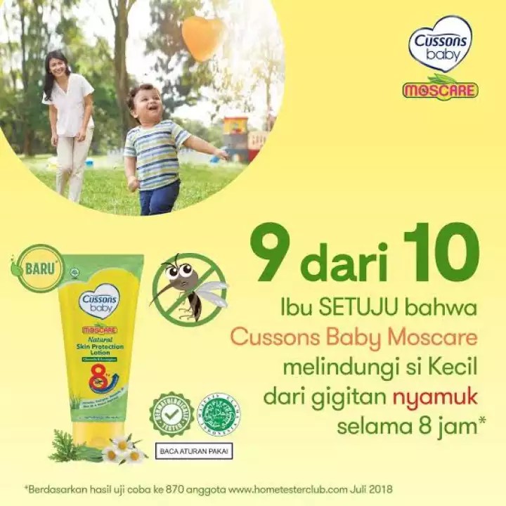 Cussons Baby Moscare Natural Skin Lotion 50ml / 100ml - Losion Anti Nyamuk Bayi 50 / 100 ml