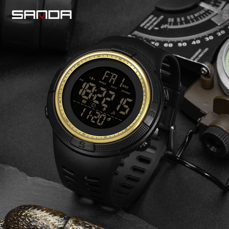 SANDA 2003 Jam Tangan Pria Digital Tali Rubber Shockproof Anti Air WATCHKITE WKOS