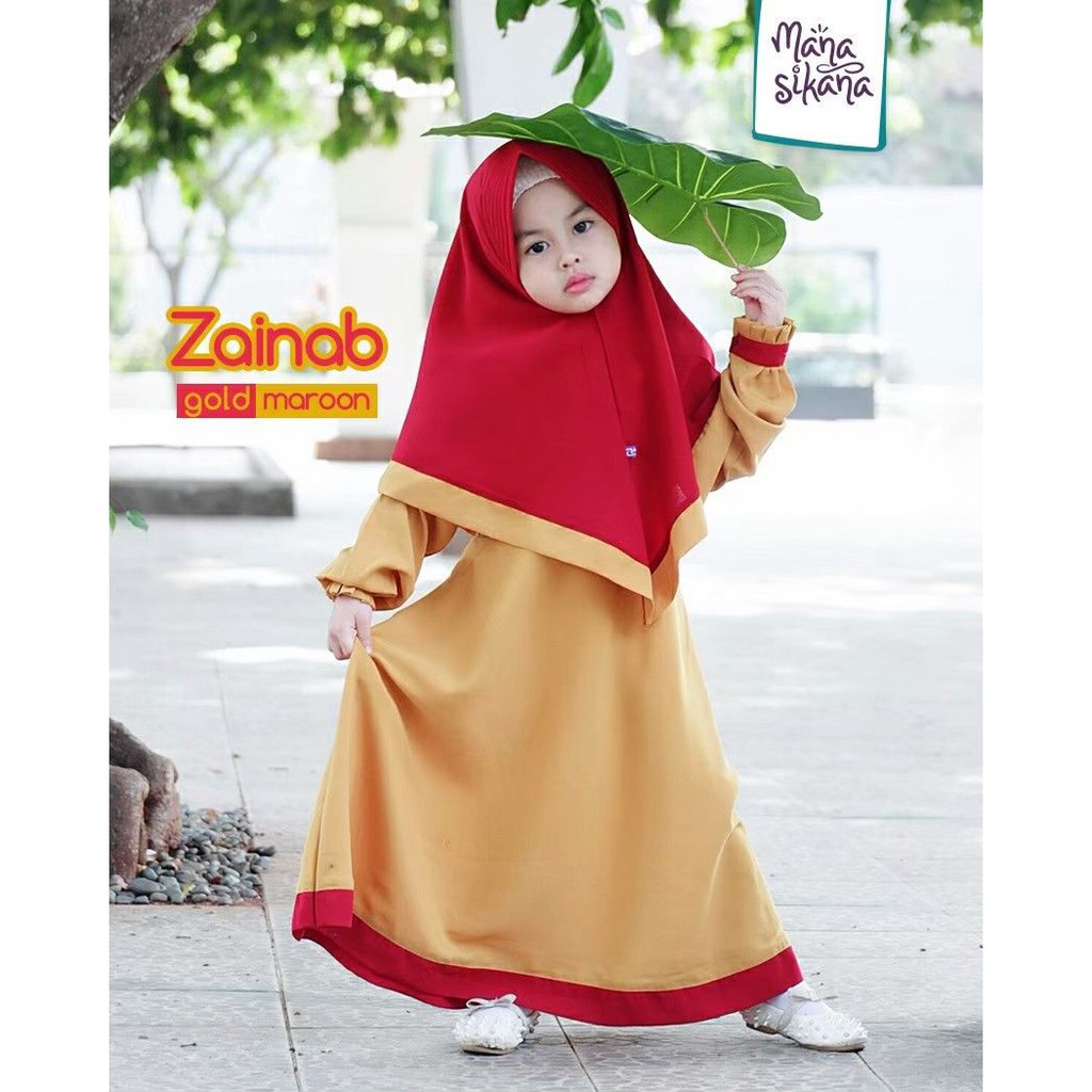 Manasikana Zainab Series | Set Gamis Muslim Anak Perempuan Premium | Set Gamis Muslim Anak Cewek