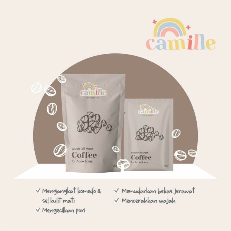 [BPOM] WASH OFF MASK BY CAMILLE BEAUTY 65gr - MASKER WAJAH DAN MASKER ORGANIK CAMILLE-Coffee