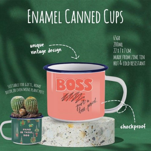 Custom Enamel Mug / Koleksi Gelas Unik dan Lucu/ Home Decor Pot Tanaman Hias