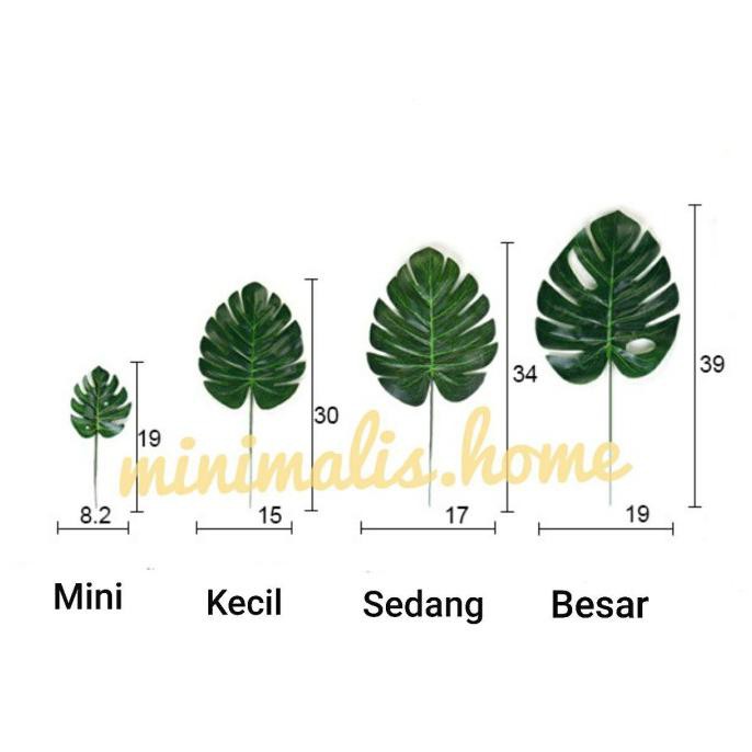 Daun Monstera Palsu Plastik Philodendron Daun Artificial Skandinavian - Mini