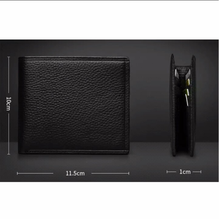 Dompet pria lipat 3/4 dompet polos murah dompet fashion - black