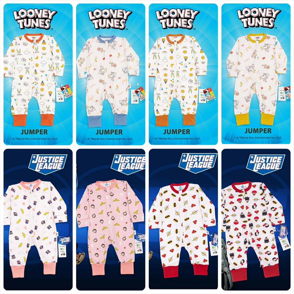 [0-3bln] CHIYO BABY 1pcs Jumper Panjang Zipper Sleepsuit 2in1 BAMBOO FIBER MOTIF