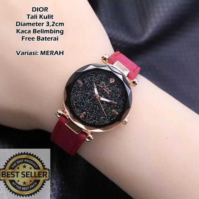 Jam Tangan Wanita kulit Branded Murah - Merah Maroon