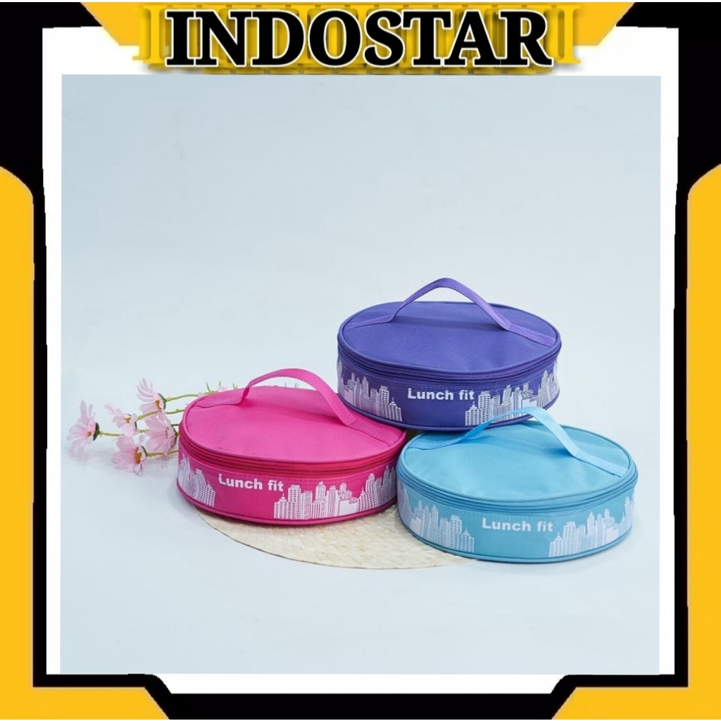IDS Tempat Makan Marvel Plus Tas Lunch Fit Set / Kotak Makan Plastik 3 Sekat / Bekal Makan Bulat