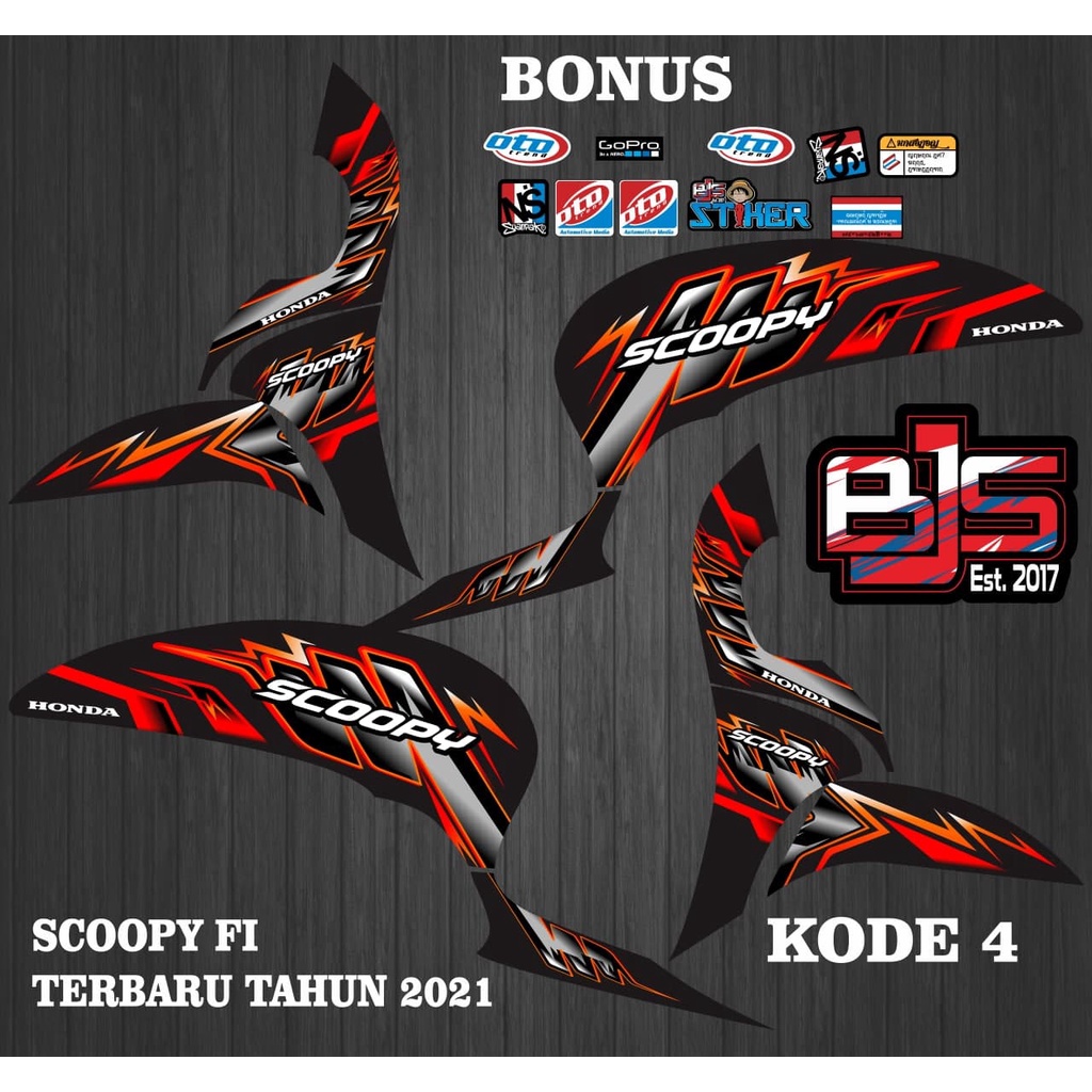 Striping scoopy fi - Stiker Decal scoopy fi 2020-2021 kode 4