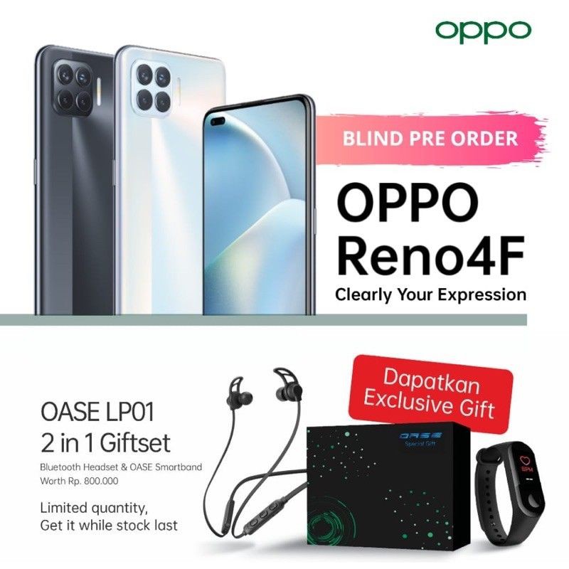 OPPO RENO 5 dan 4F RAM 8GB ROM 128GB.GARANSI RESMI