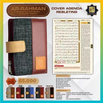 Ar Rahman Al Quran terjemahan Ukuran A6  Cover Resleting – alquran latin dan terjemahan tajwid warna