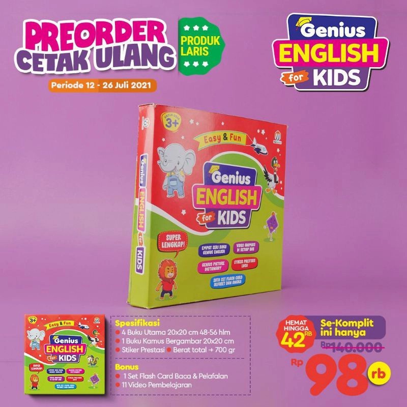 Jual Genius English For Kids, Ziyad Books | Shopee Indonesia