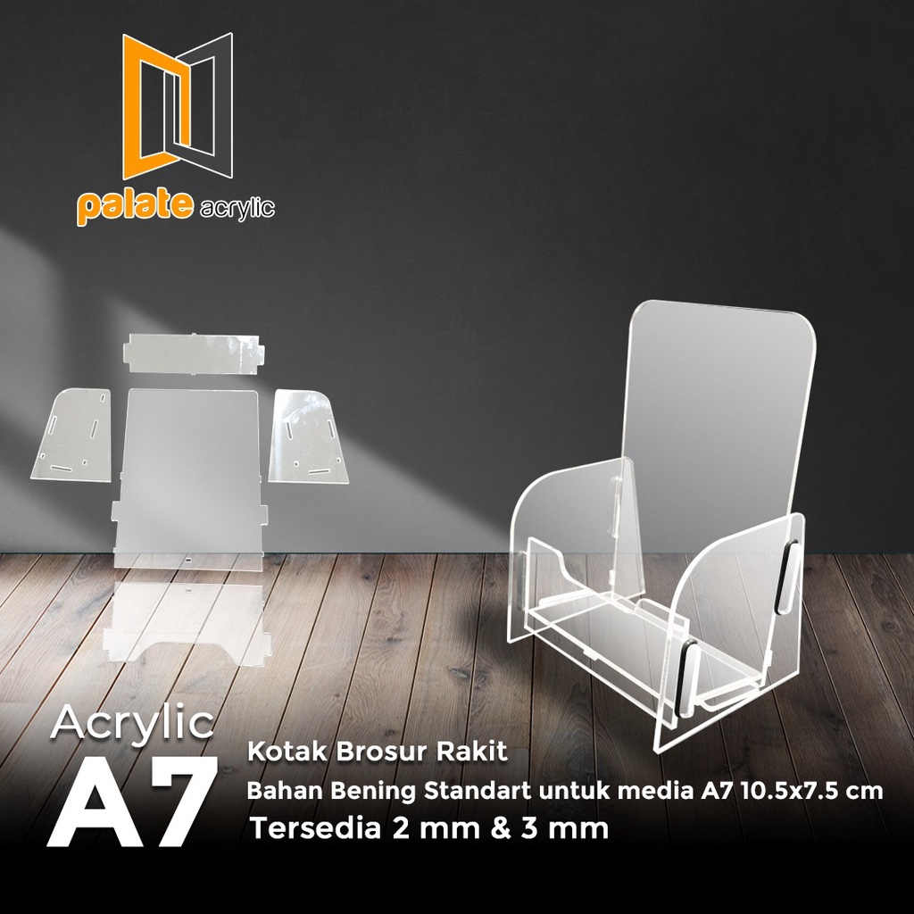 

AKRILIK TEMPAT BROSUR / RAK / BOX A7 - MODEL RAKIT