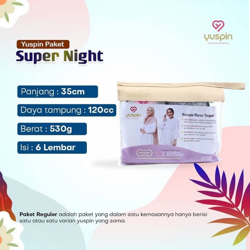 Pembalut Kain Yuspin Super Night Use 35cm / Pembalut Kain Yuspin Original / Pembalut sehat