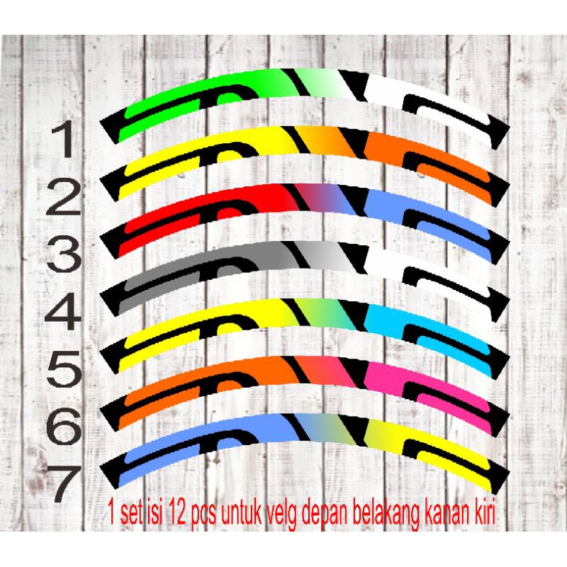 stiker decal gradasi enve velg rim sepeda MTB ukuran 26/27,5/29