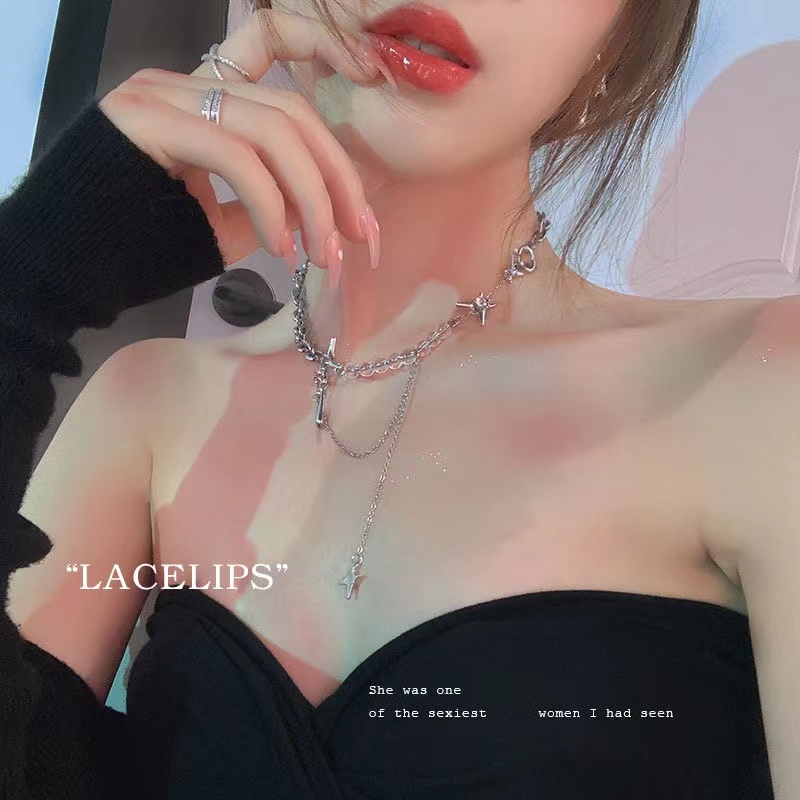 IFYOU Kalung Choker Desain Hati Butterfly Warna Silver Gaya Korea Untuk Wanita