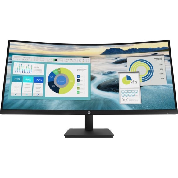 HP 34 Inch P34hc G4 WQHD USB-C Curved VESA Mount Monitor