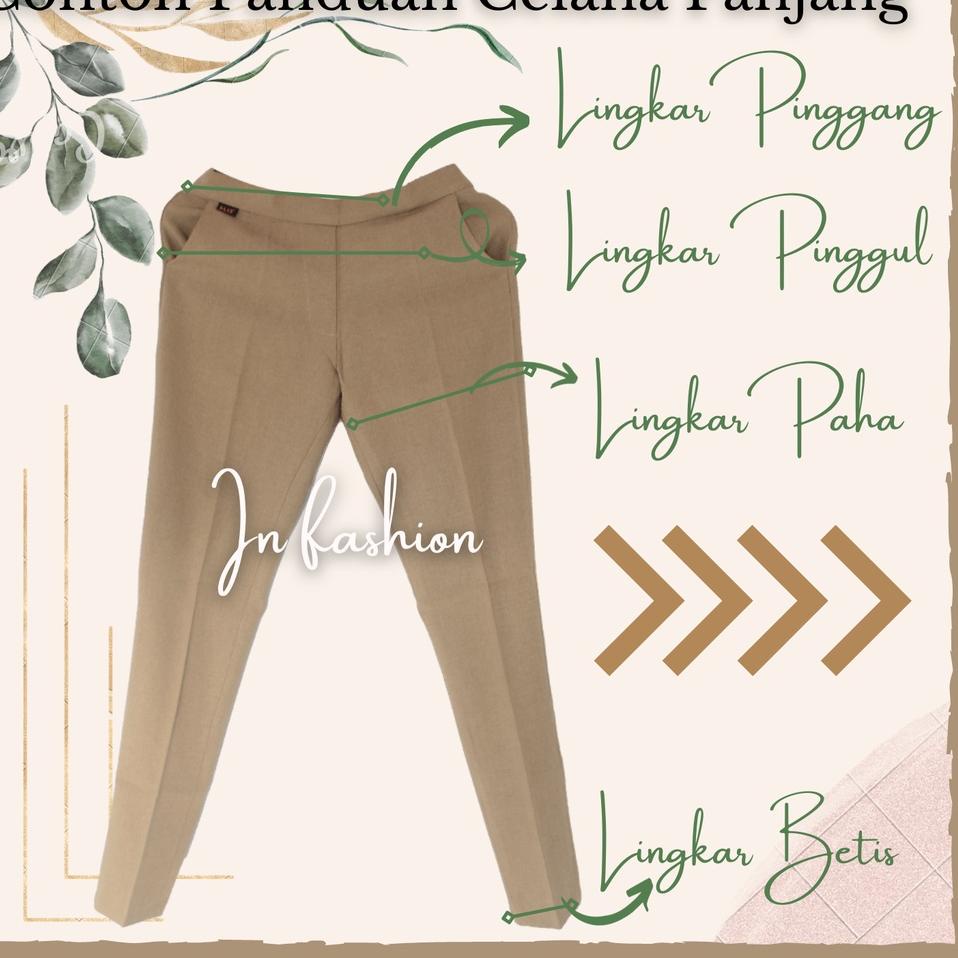 [26] Celana Kerja Wanita Pinggang Karet Melar Big Size Super Jumbo Bahan Dasar Kain Katun Wollypolly
